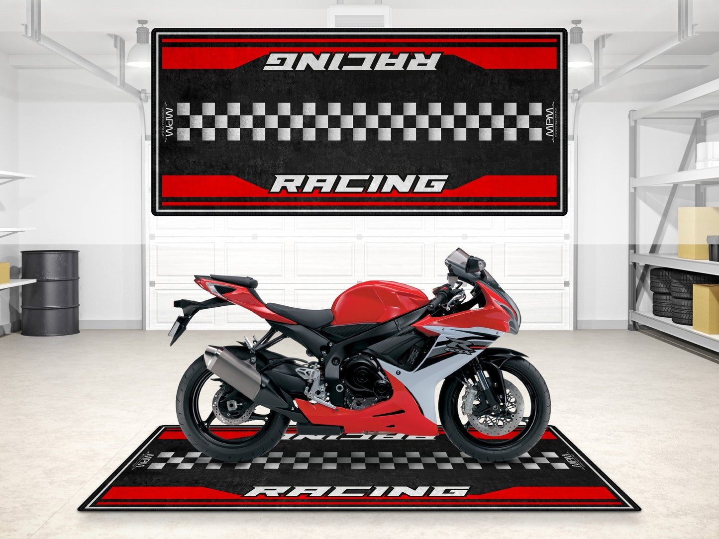 Designed Pit Mat for Suzuki Motorsport Motorcycle - MM7126 - Howling Moto