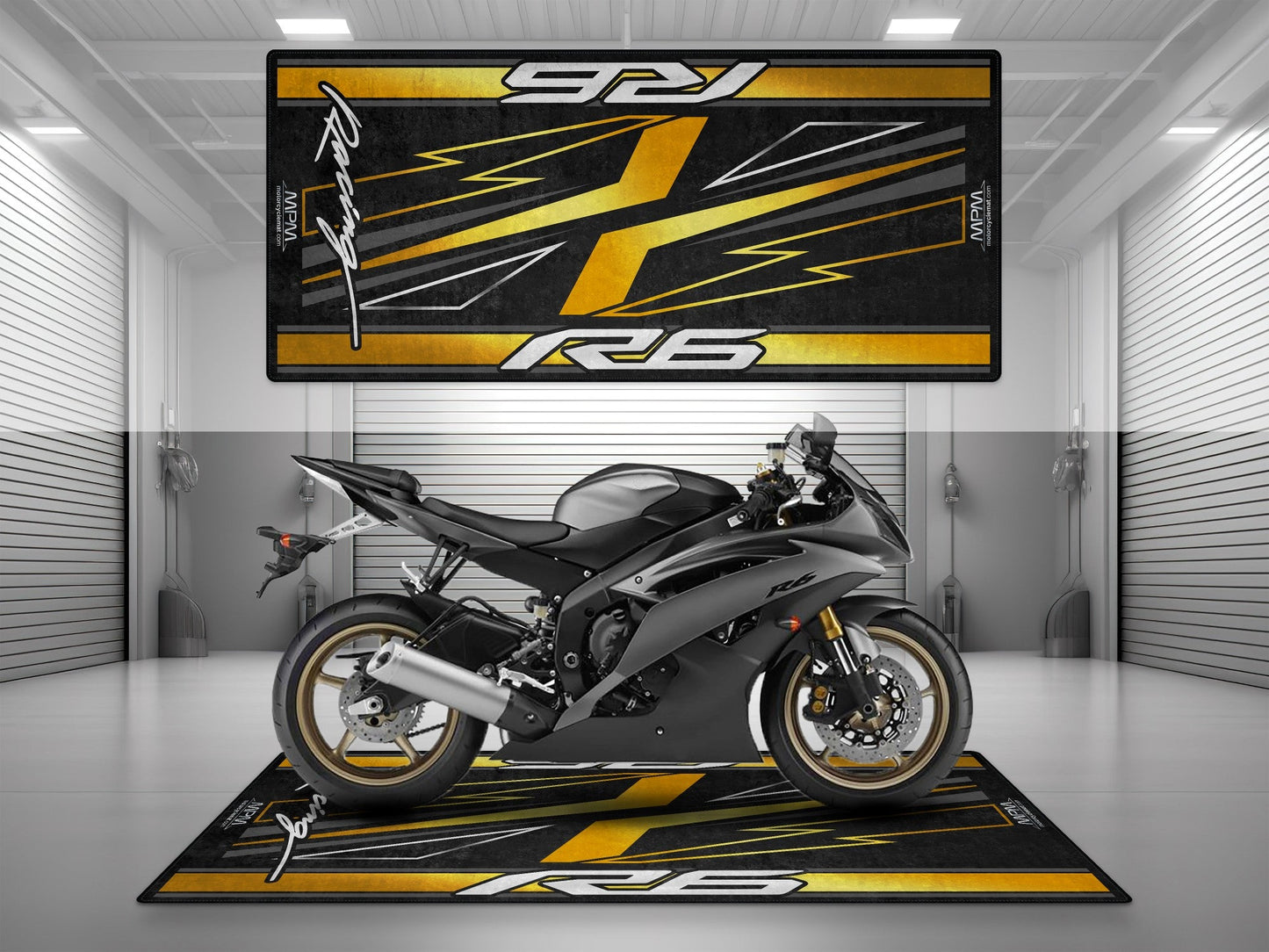 Designed Pit Mat for Yamaha R6 Motorcycle - MM7255 - Howling Moto