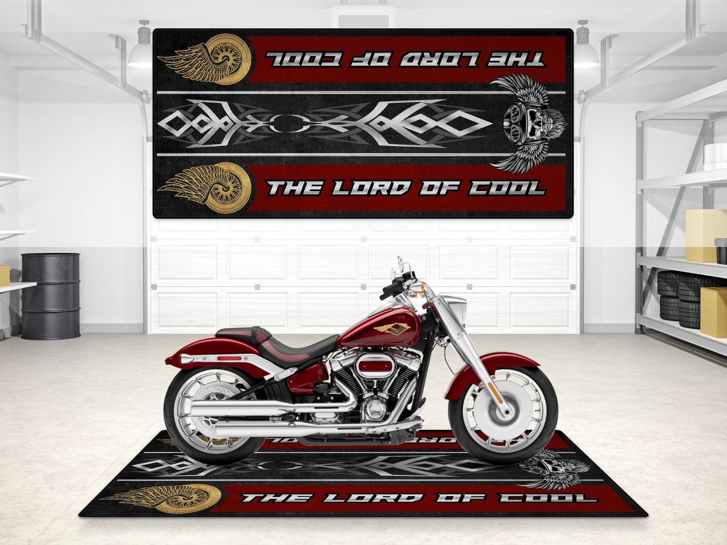 Motorcycle Mat For Cruiser Motorcycle "The Lord of Cool" - MM7308 - Howling Moto