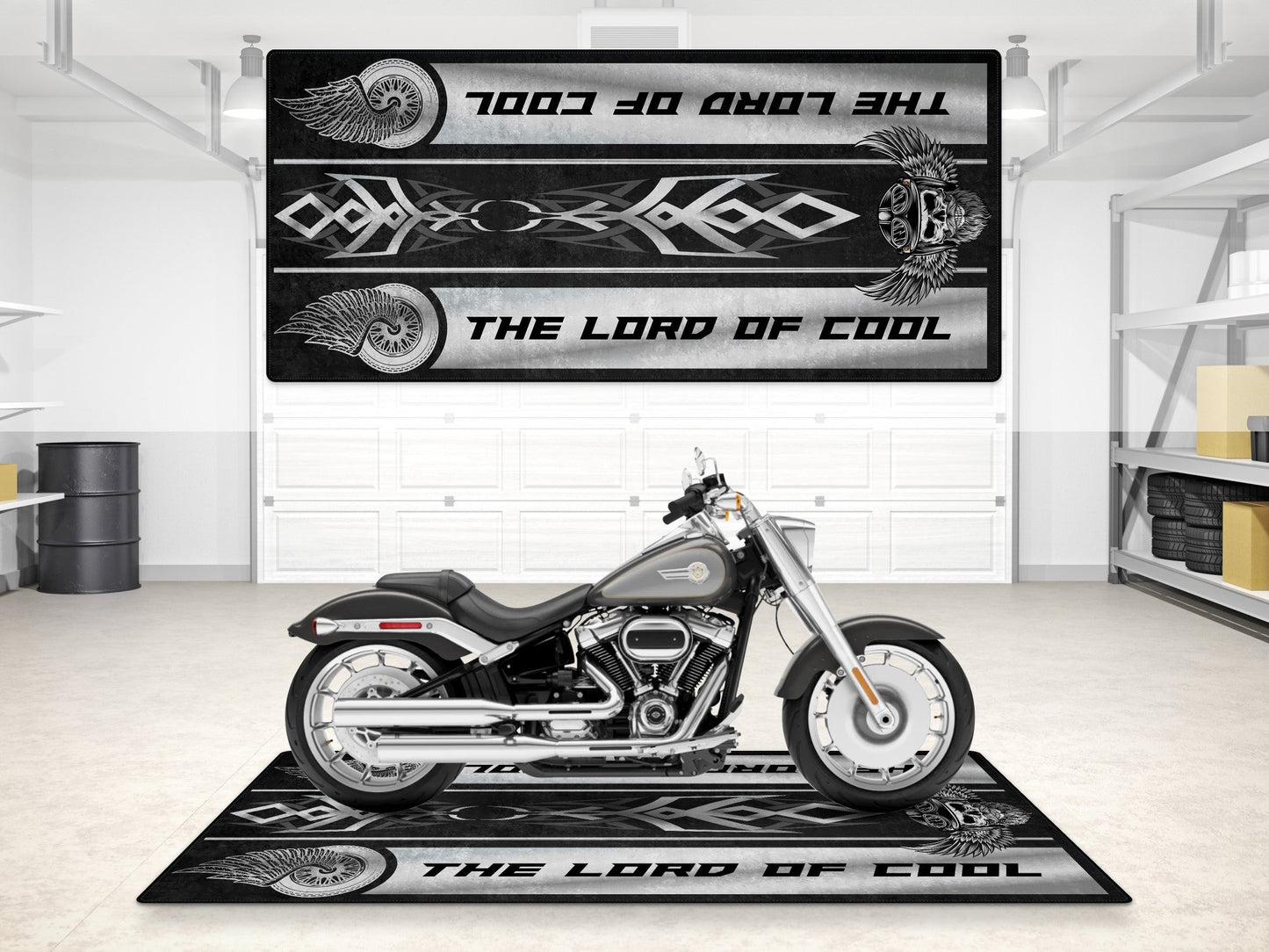 Motorcycle Mat For Cruiser Motorcycle "The Lord of Cool" - MM7308 - Howling Moto