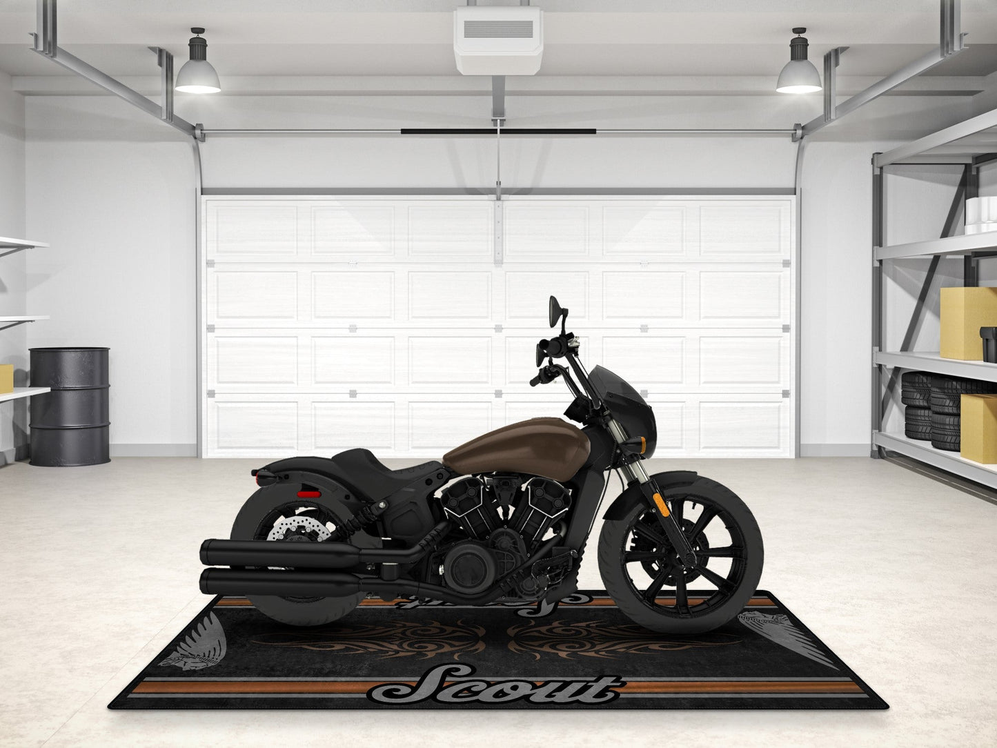 Designed Pit Mat for Indian Scout Rogue Sixty Motorcycle - MM7324 - Howling Moto