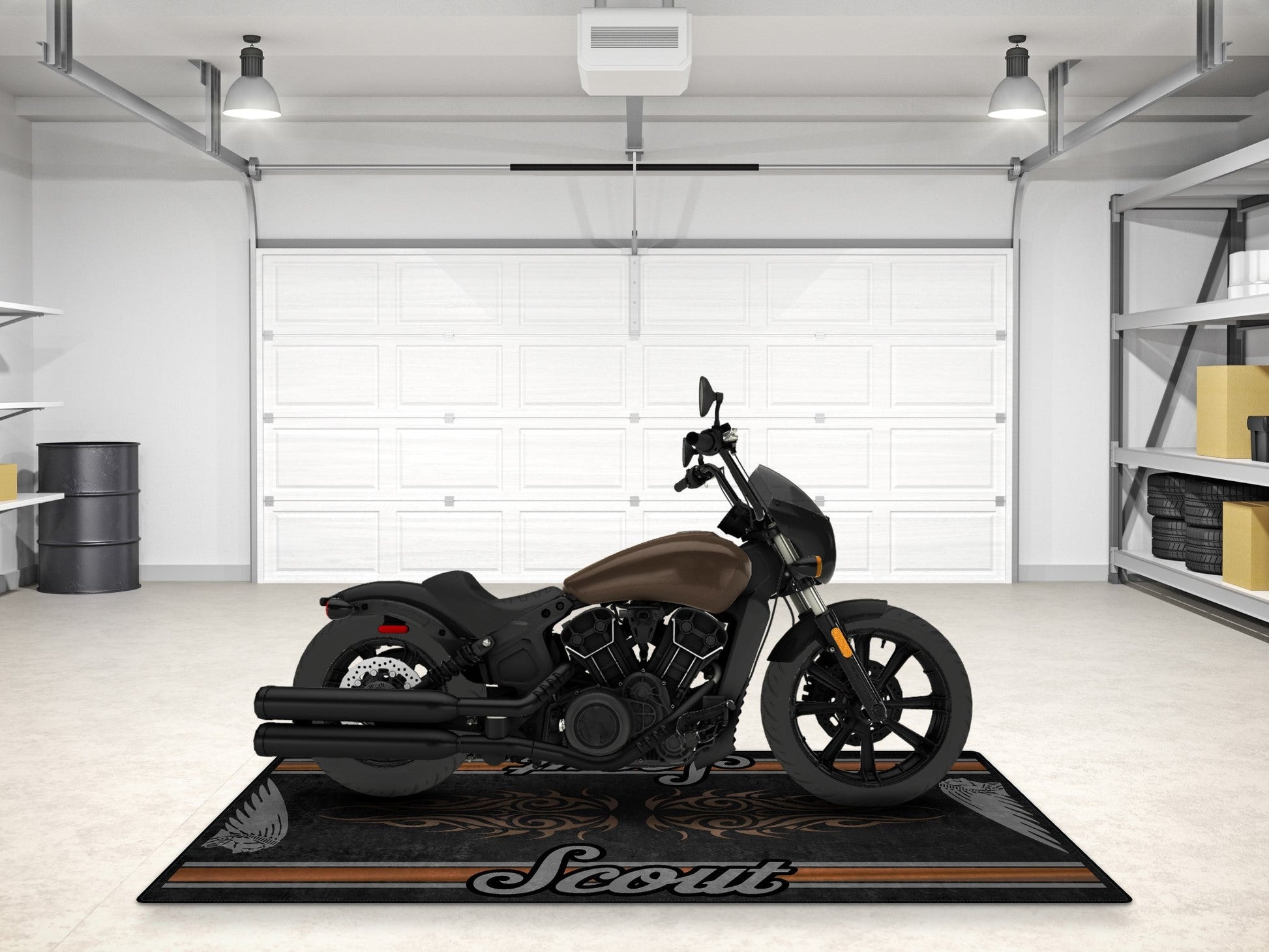 Designed Pit Mat for Indian Scout Rogue Sixty Motorcycle - MM7324 - Howling Moto