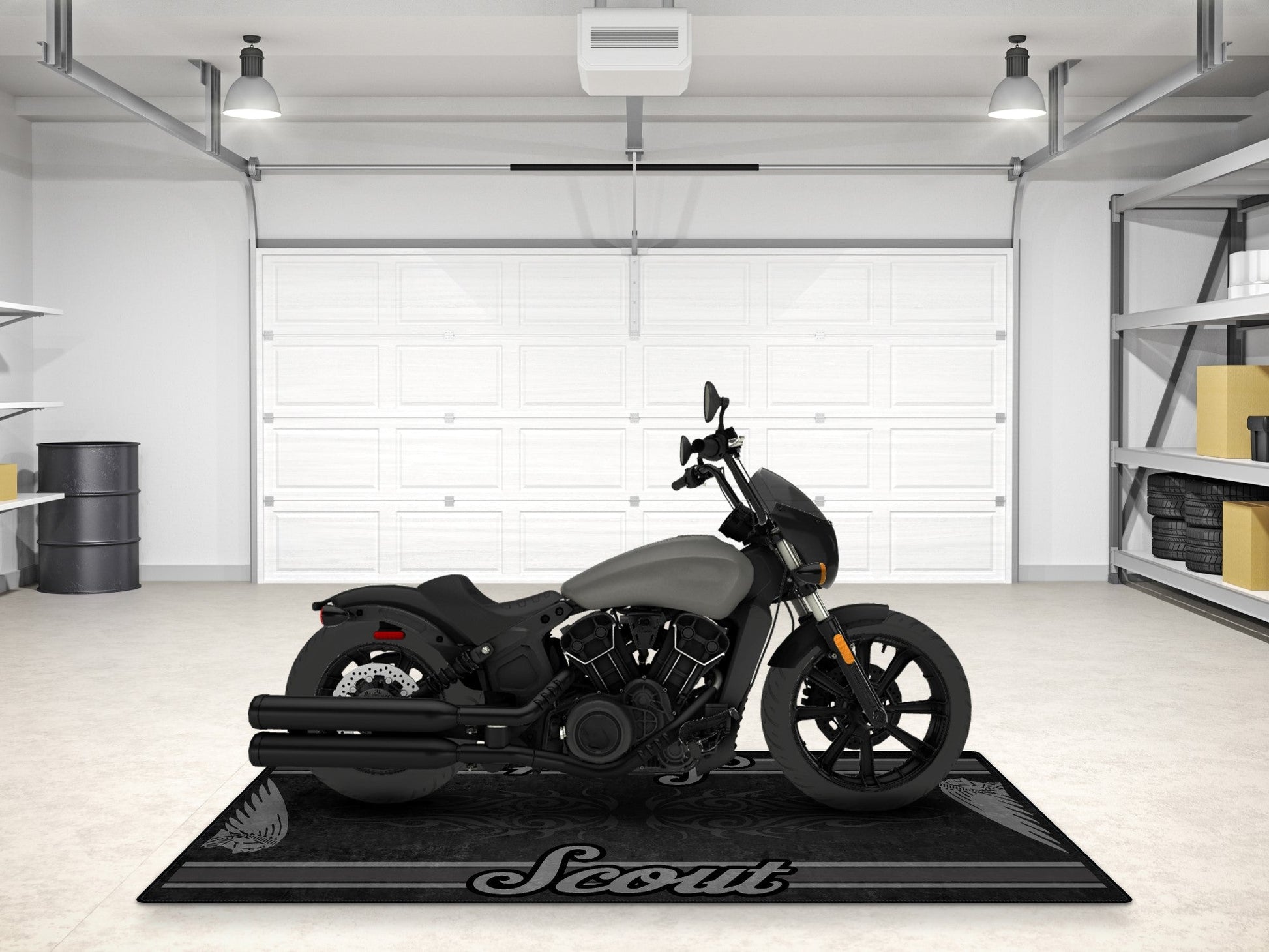 Designed Pit Mat for Indian Scout Rogue Sixty Motorcycle - MM7324 - Howling Moto