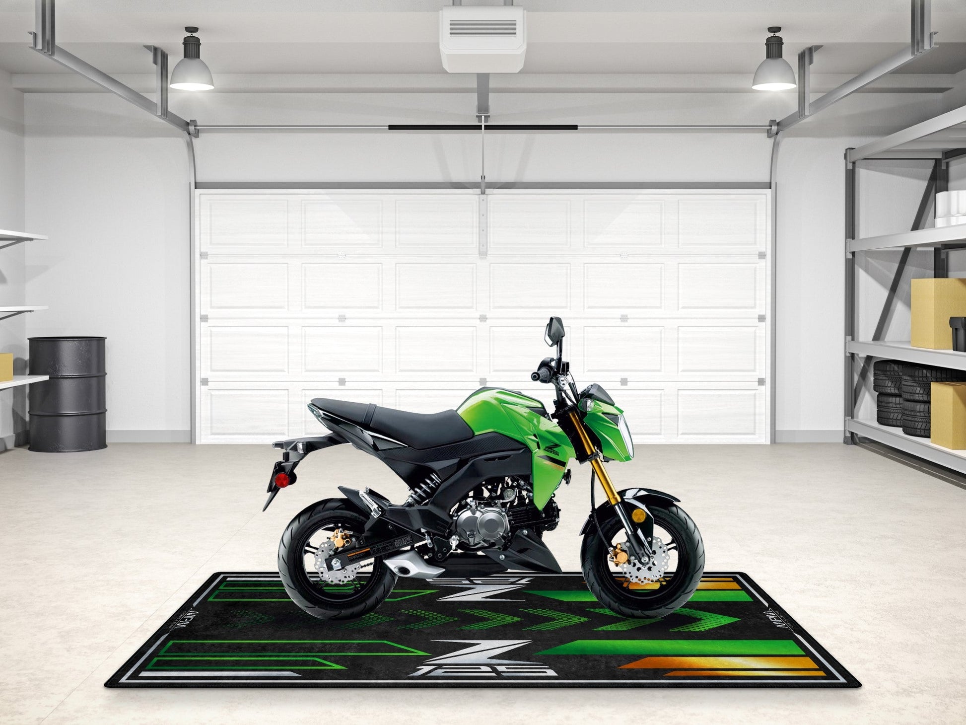 Designed Pit Mat for Kawasaki Z125 Motorcycle - MM7408 - Howling Moto