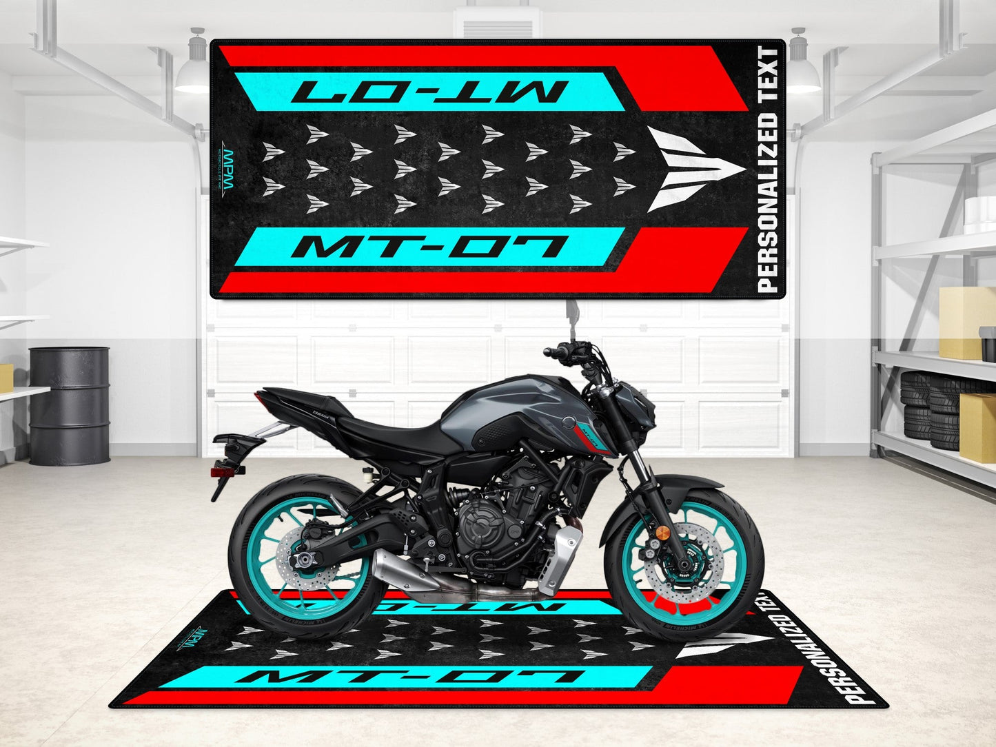 Designed Pit Mat for Yamaha MT-07 Motorcycle - MM7119 - Howling Moto