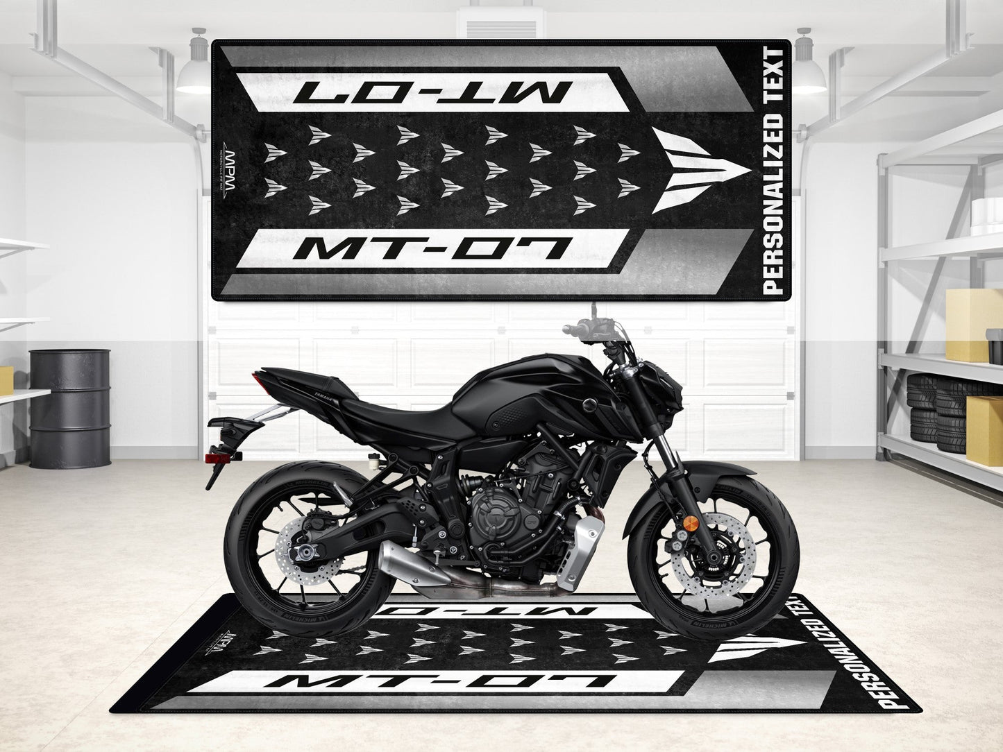Designed Pit Mat for Yamaha MT-07 Motorcycle - MM7119 - Howling Moto
