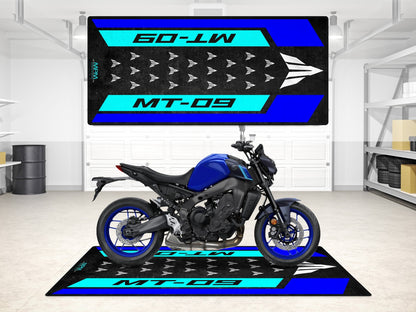 Designed Pit Mat for Yamaha MT-09 Motorcycle - MM7117 - Howling Moto