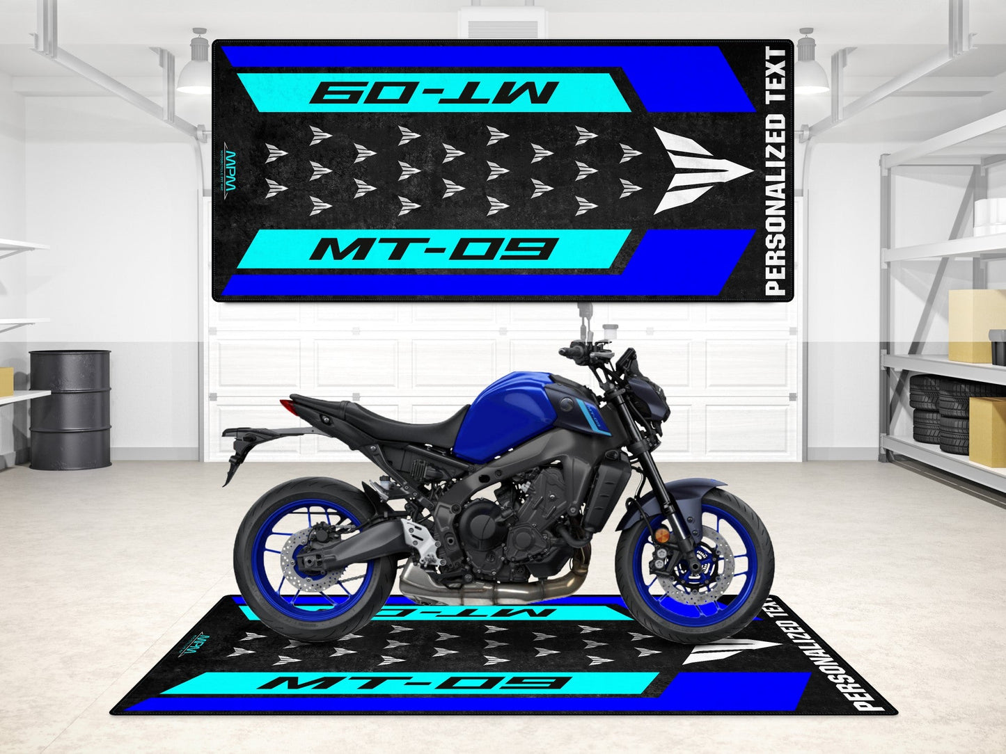 Designed Pit Mat for Yamaha MT-09 Motorcycle - MM7117 - Howling Moto