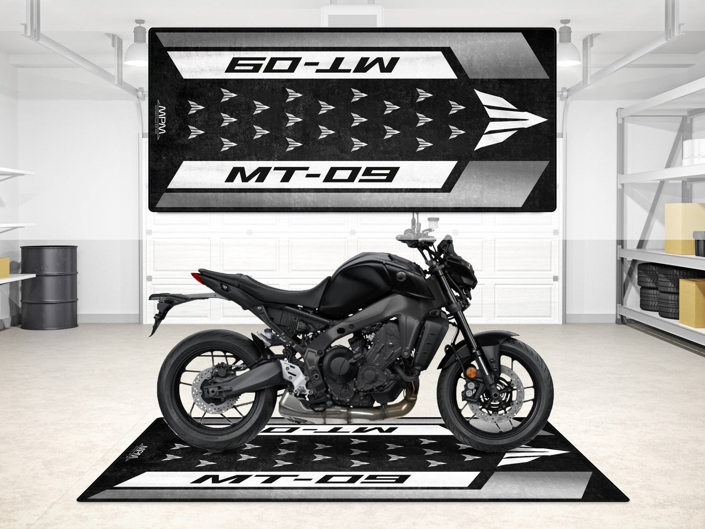 Designed Pit Mat for Yamaha MT-09 Motorcycle - MM7117 - Howling Moto