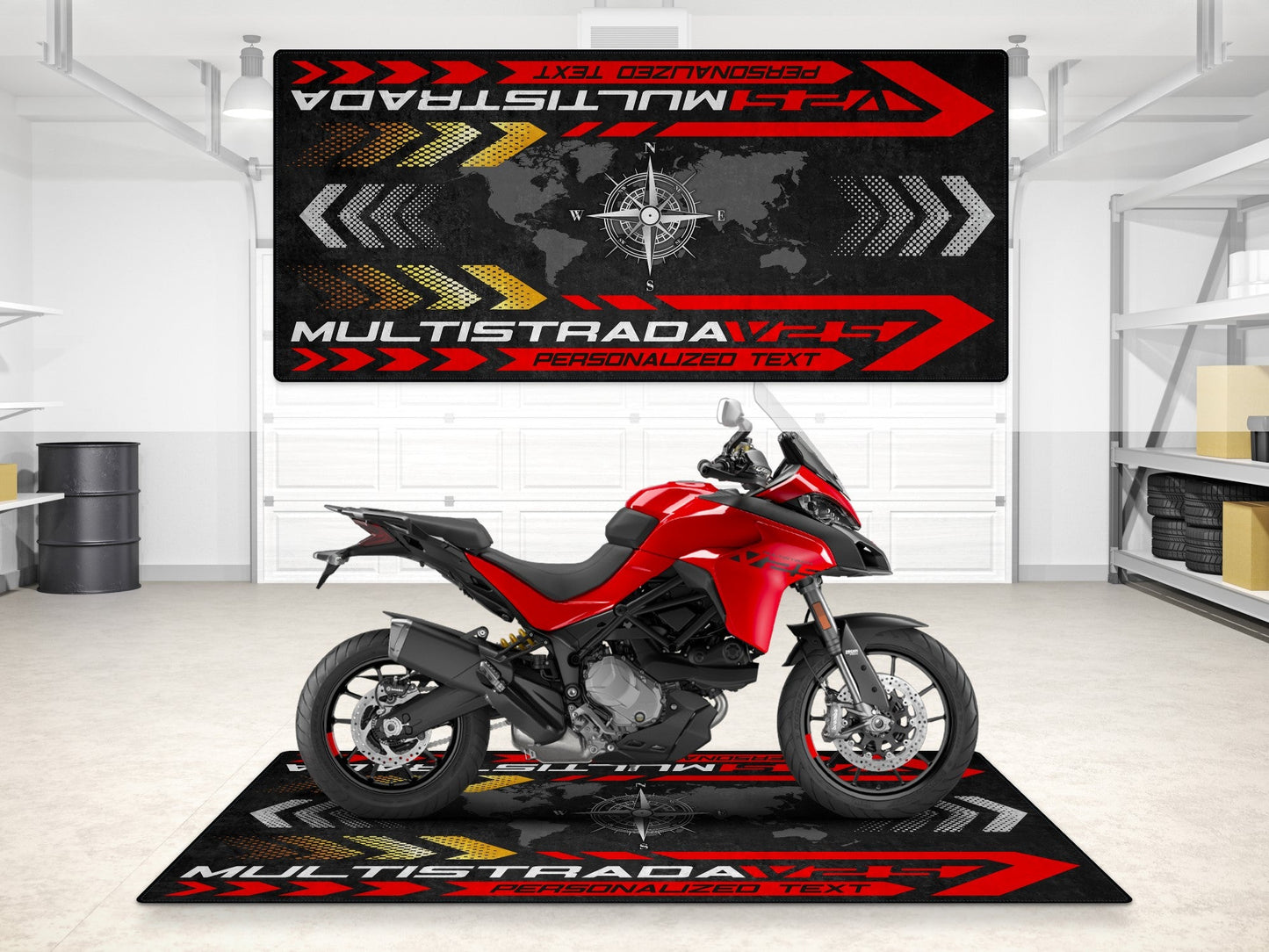 Designed Pit Mat for Ducati Multistrada V2 S Motorcycle - MM7163 - Howling Moto