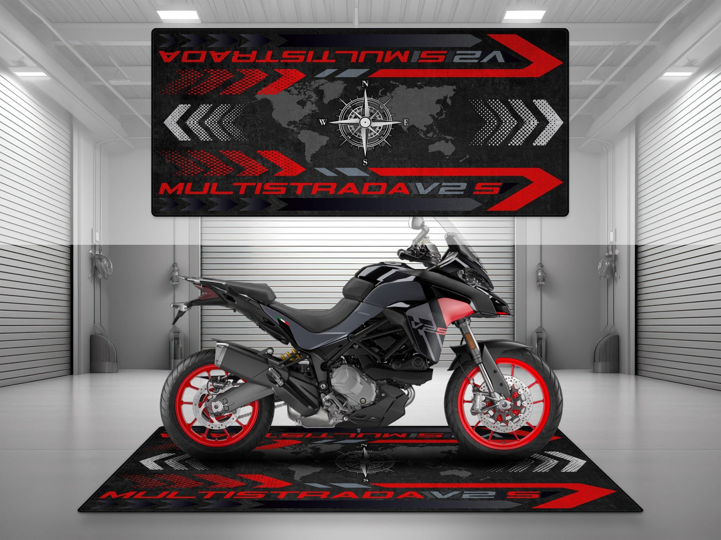 Designed Pit Mat for Ducati Multistrada V2 S Motorcycle - MM7163 - Howling Moto