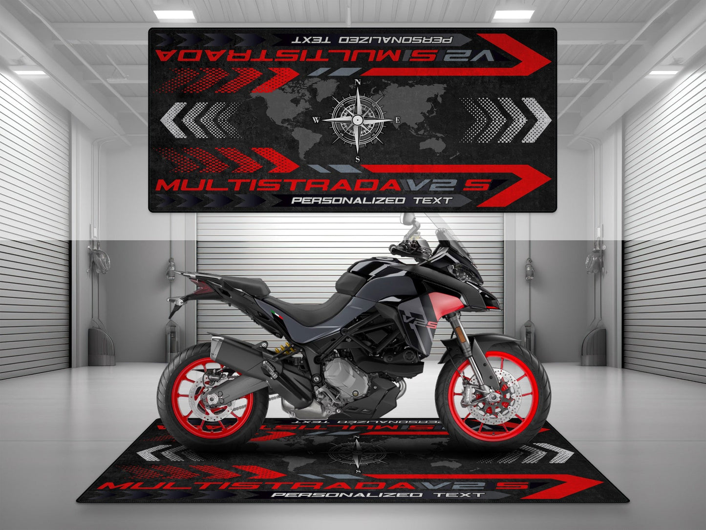 Designed Pit Mat for Ducati Multistrada V2 S Motorcycle - MM7163 - Howling Moto