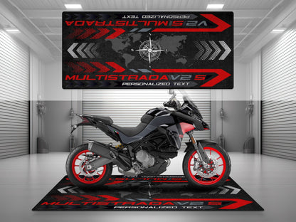 Designed Pit Mat for Ducati Multistrada V2 S Motorcycle - MM7163 - Howling Moto
