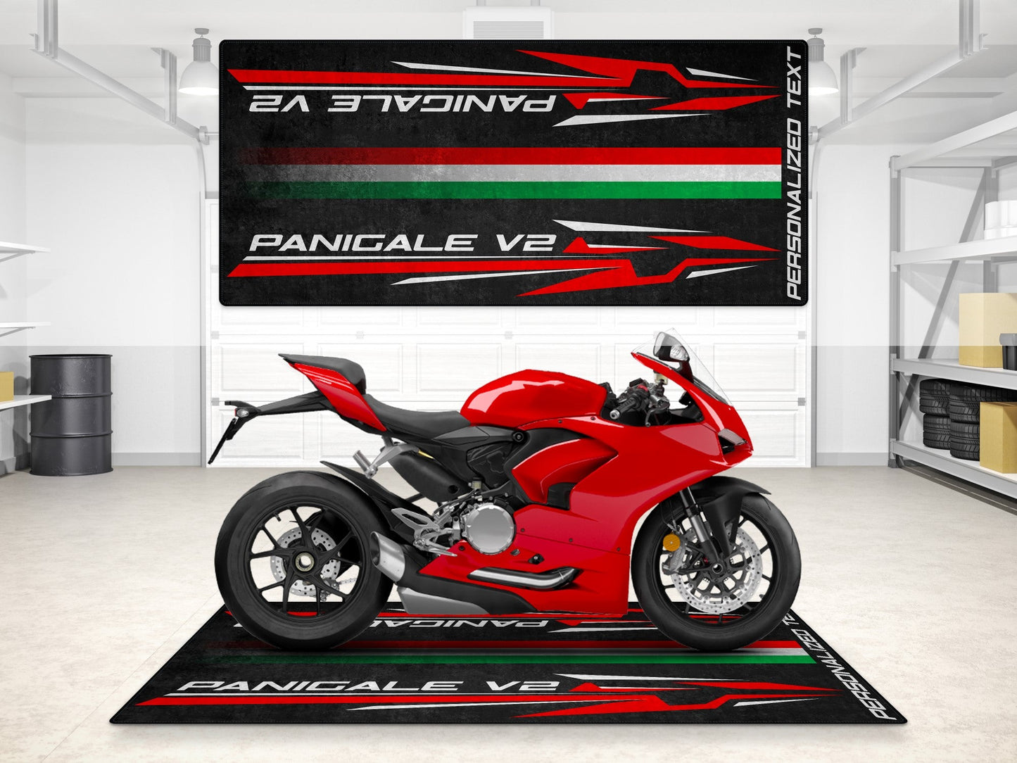 Designed Pit Mat for Ducati Panigale V2 Motorcycle - MM7186 - Howling Moto