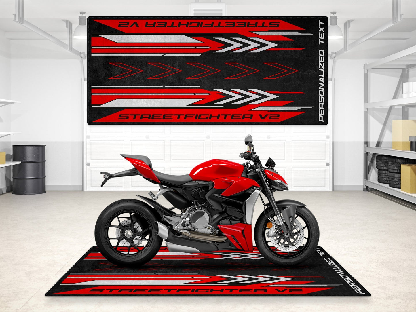 Designed Pit Mat for Ducati Streetfighter V2 Motorcycle - MM7258 - Howling Moto
