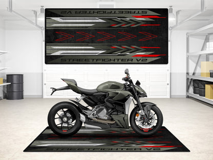 Designed Pit Mat for Ducati Streetfighter V2 Motorcycle - MM7258 - Howling Moto