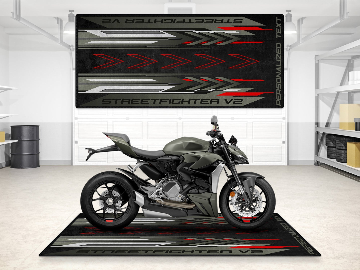Designed Pit Mat for Ducati Streetfighter V2 Motorcycle - MM7258 - Howling Moto