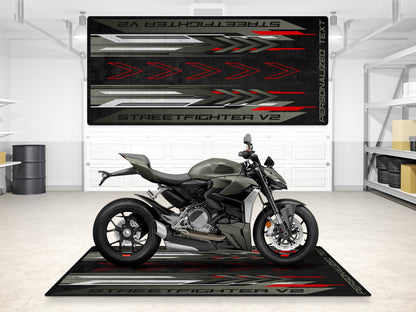 Designed Pit Mat for Ducati Streetfighter V2 Motorcycle - MM7258 - Howling Moto