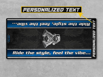 Motorcycle Mat for Cruiser Motorcycle "Ride The Style, Feel The Vibe" - MM7307 - Howling Moto