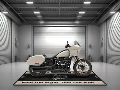 Motorcycle Mat for Cruiser Motorcycle "Ride The Style, Feel The Vibe" - MM7307 - Howling Moto