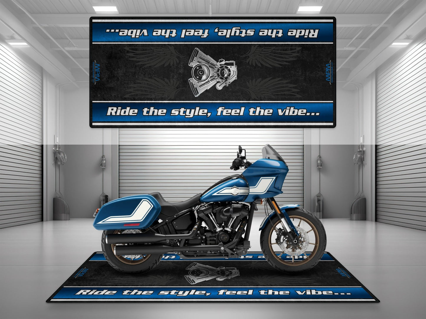 MPM Motorcycle Mat for Cruiser Motorcycle "Ride The Style, Feel The Vibe" - MM7307 - Howling Moto