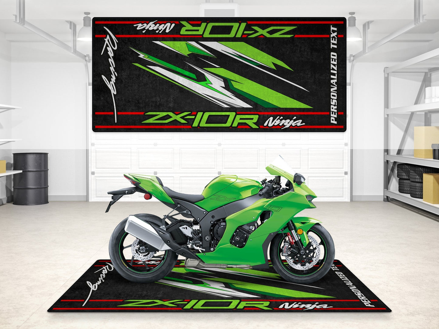Designed Pit Mat for Kawasaki ZX-10R Motorcycle - MM7250 - Howling Moto