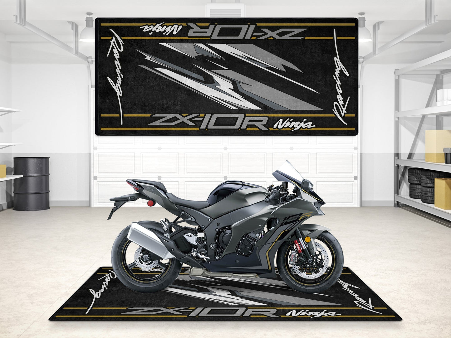Designed Pit Mat for Kawasaki ZX-10R Motorcycle - MM7250 - Howling Moto