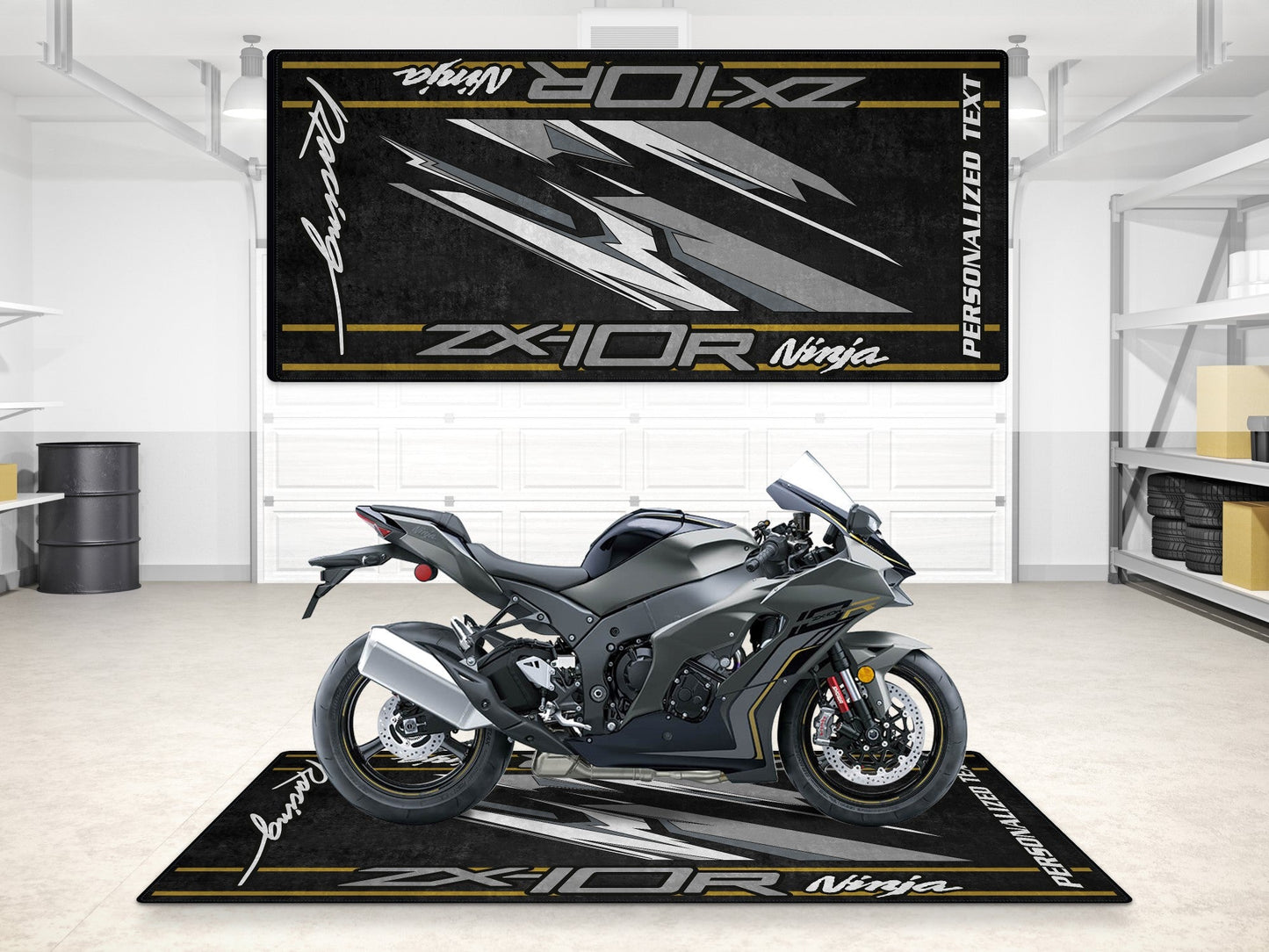 Designed Pit Mat for Kawasaki ZX-10R Motorcycle - MM7250 - Howling Moto