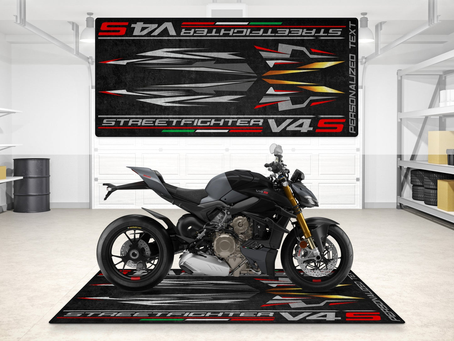Designed Pit Mat for Ducati Streetfighter V4 S Motorcycle - MM7260 - Howling Moto