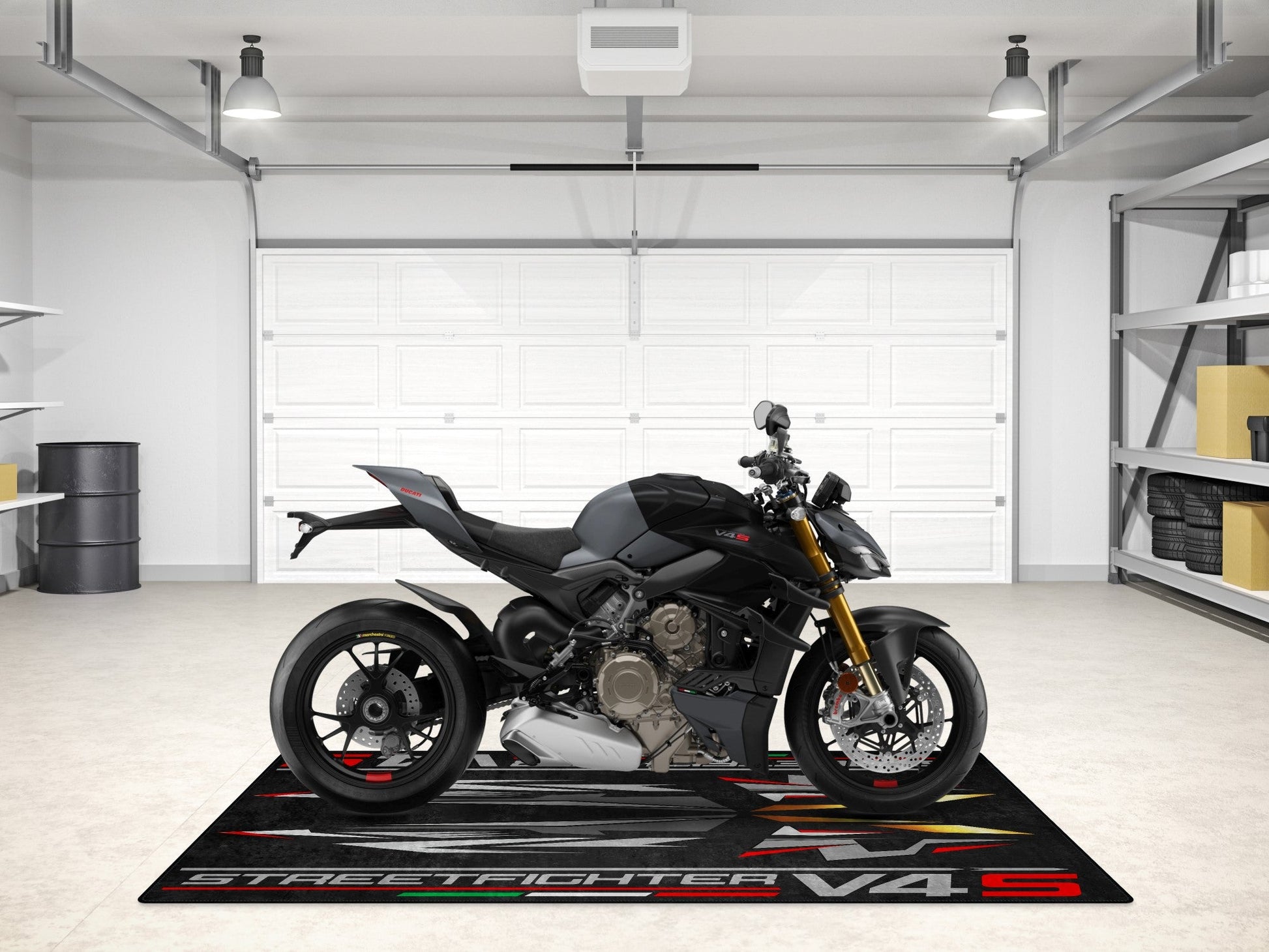Designed Pit Mat for Ducati Streetfighter V4 S Motorcycle - MM7260 - Howling Moto