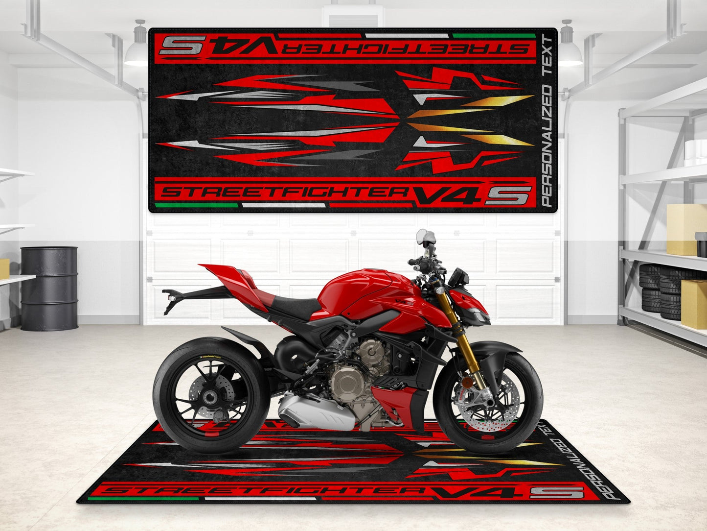 Designed Pit Mat for Ducati Streetfighter V4 S Motorcycle - MM7260 - Howling Moto