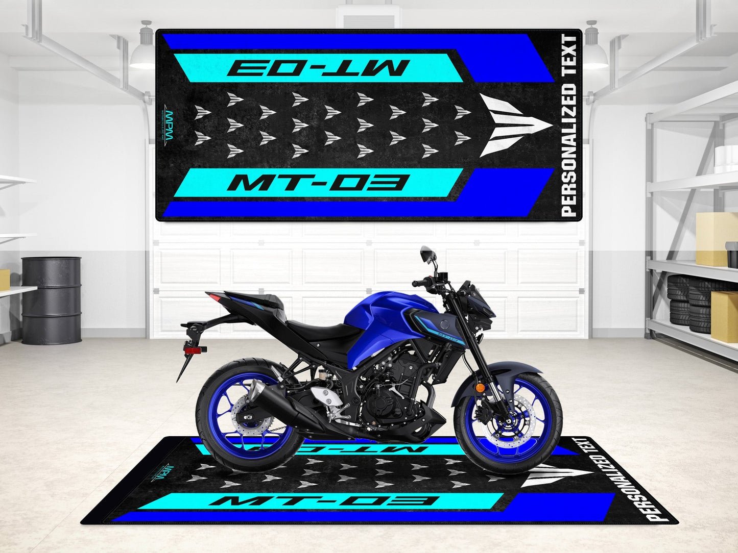 Designed Pit Mat for Yamaha MT-03 Motorcycle - MM7121 - Howling Moto