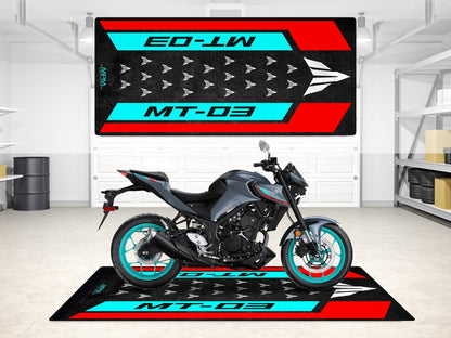 Designed Pit Mat for Yamaha MT-03 Motorcycle - MM7121 - Howling Moto