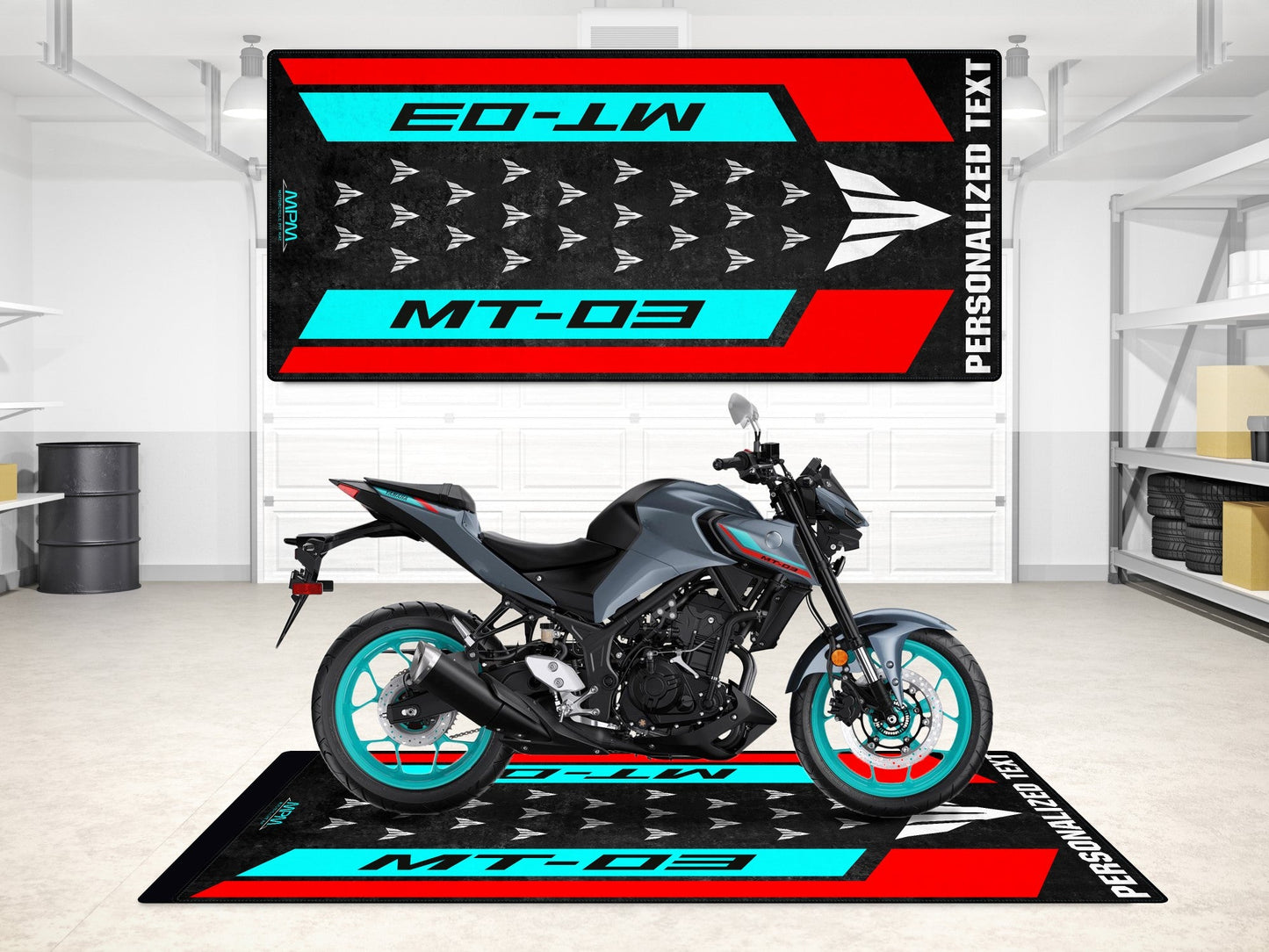 Designed Pit Mat for Yamaha MT-03 Motorcycle - MM7121 - Howling Moto