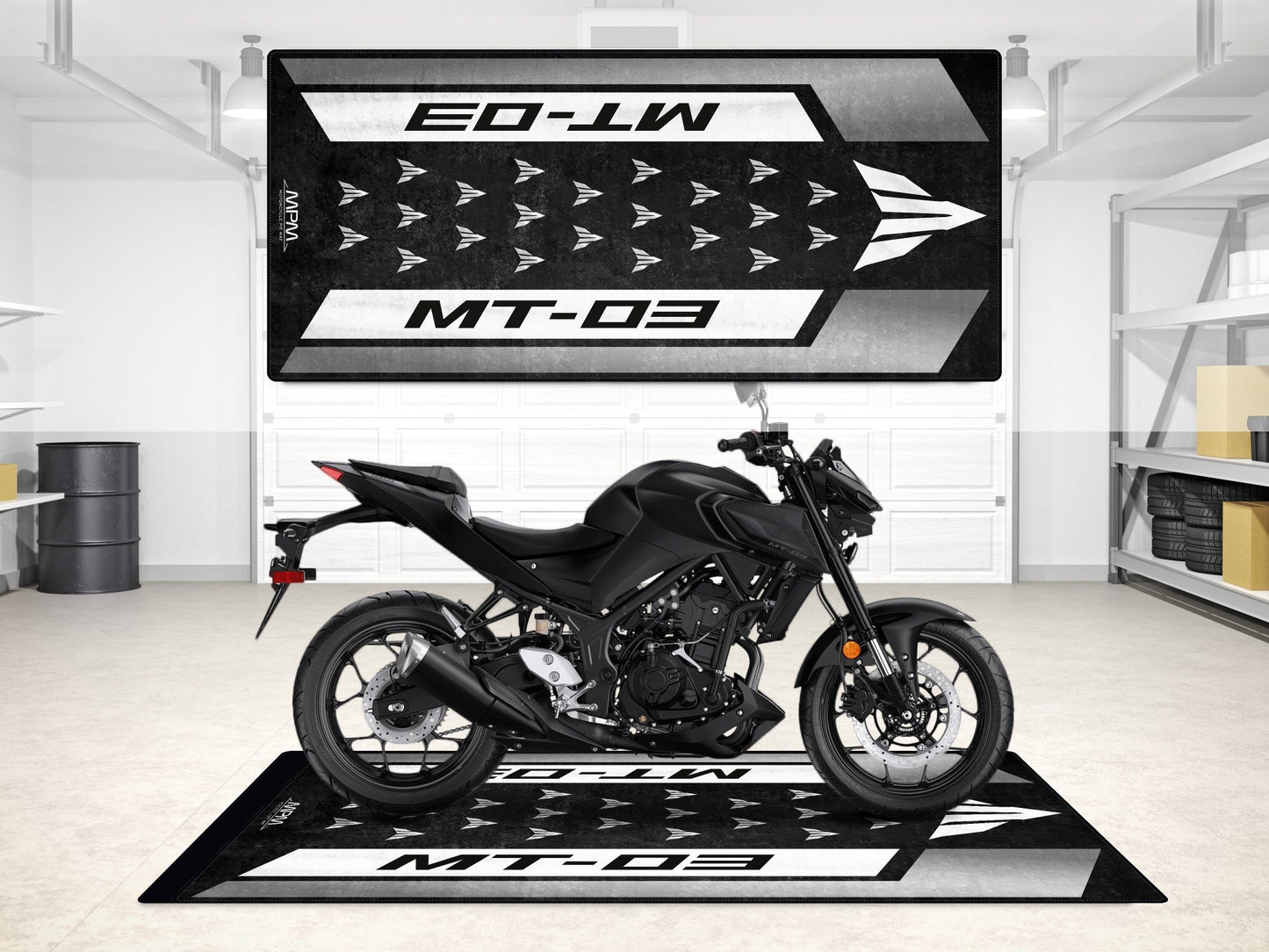 Designed Pit Mat for Yamaha MT-03 Motorcycle - MM7121 - Howling Moto