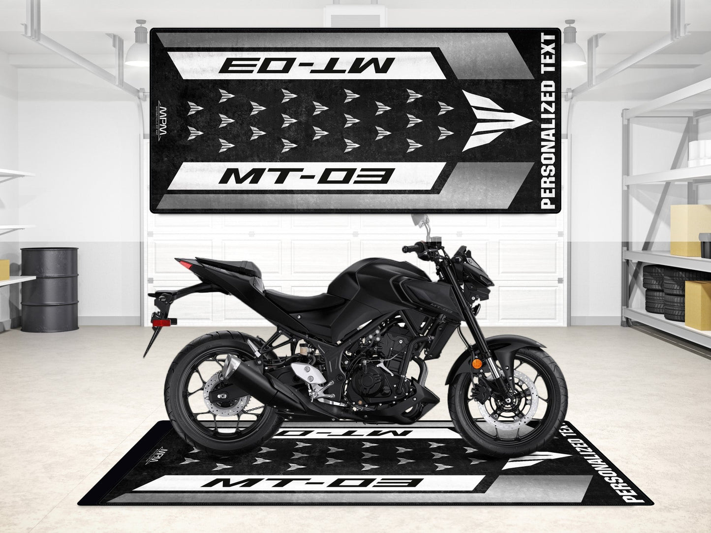 Designed Pit Mat for Yamaha MT-03 Motorcycle - MM7121 - Howling Moto