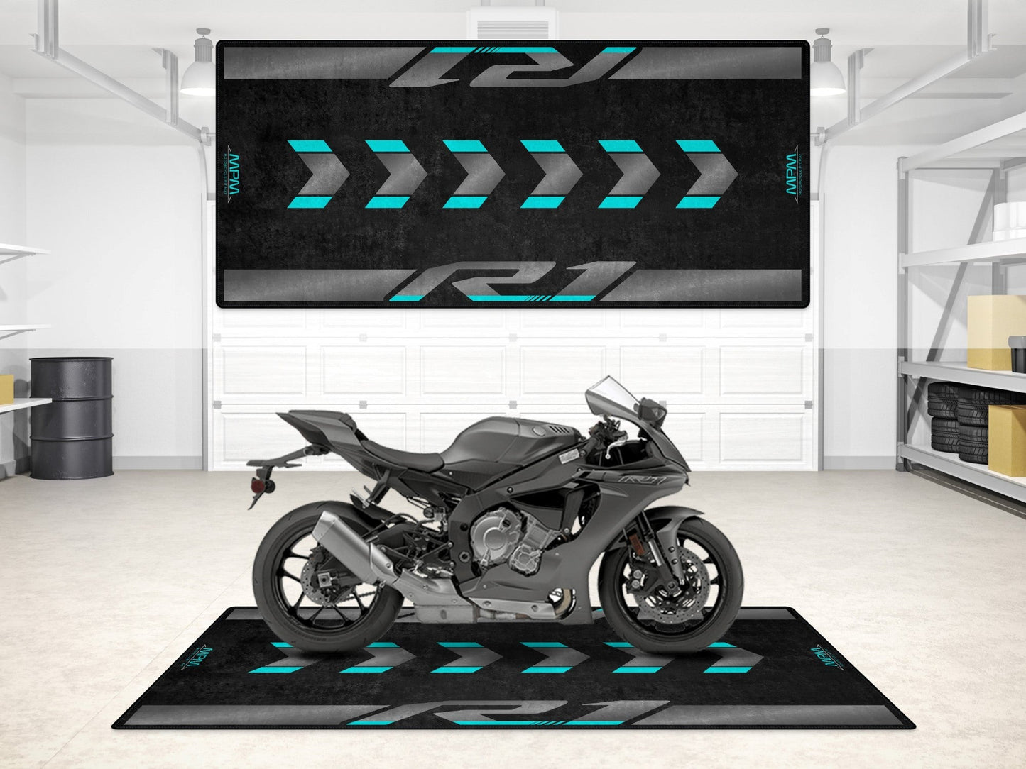 Designed Pit Mat for Yamaha R1 Motorcycle - MM7111 - Howling Moto