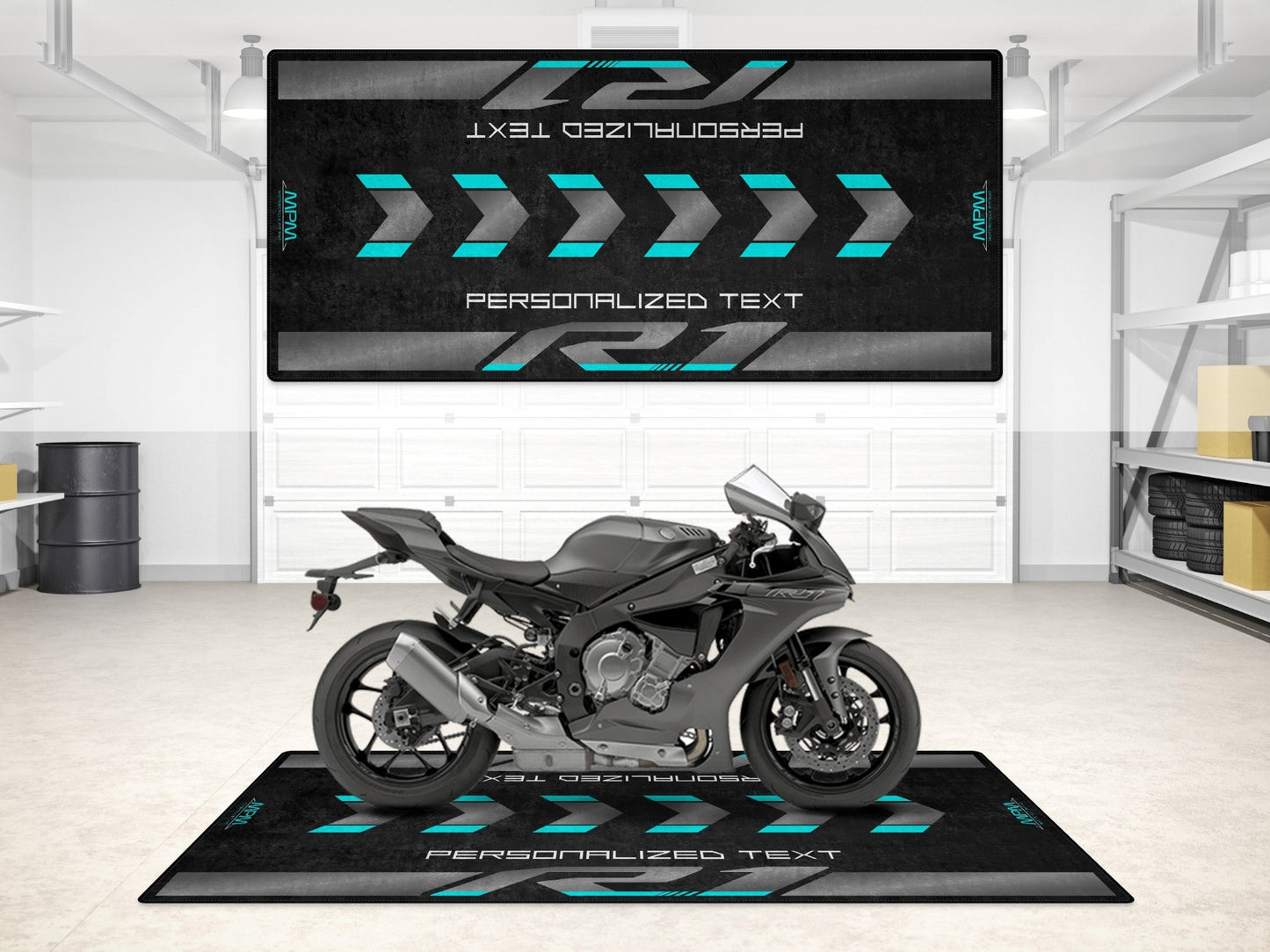 Designed Pit Mat for Yamaha R1 Motorcycle - MM7111 - Howling Moto