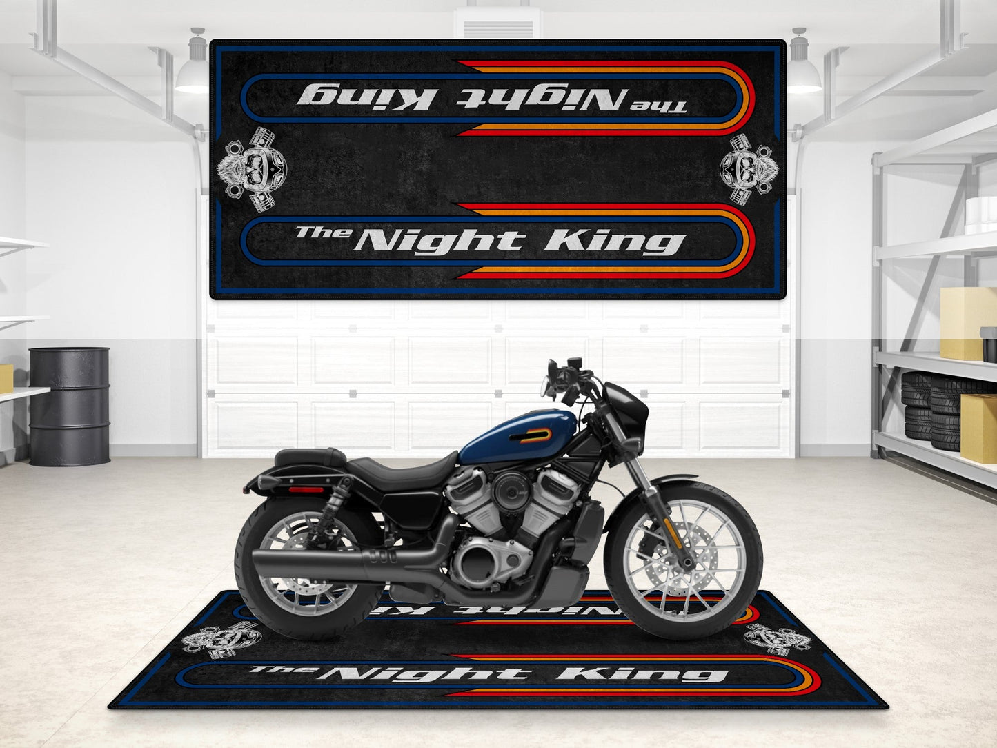 Motorcycle Mat For Cruiser Motorcycle "The Night King" - MM7301 - Howling Moto