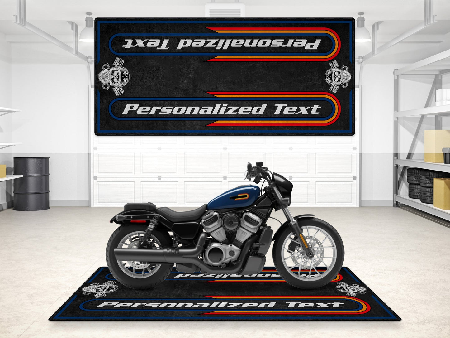 Motorcycle Mat For Cruiser Motorcycle "The Night King" - MM7301 - Howling Moto