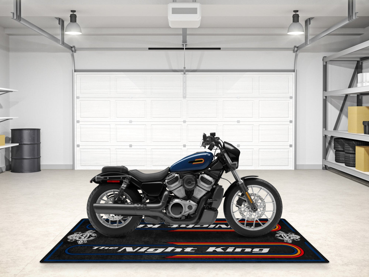 Motorcycle Mat For Cruiser Motorcycle "The Night King" - MM7301 - Howling Moto