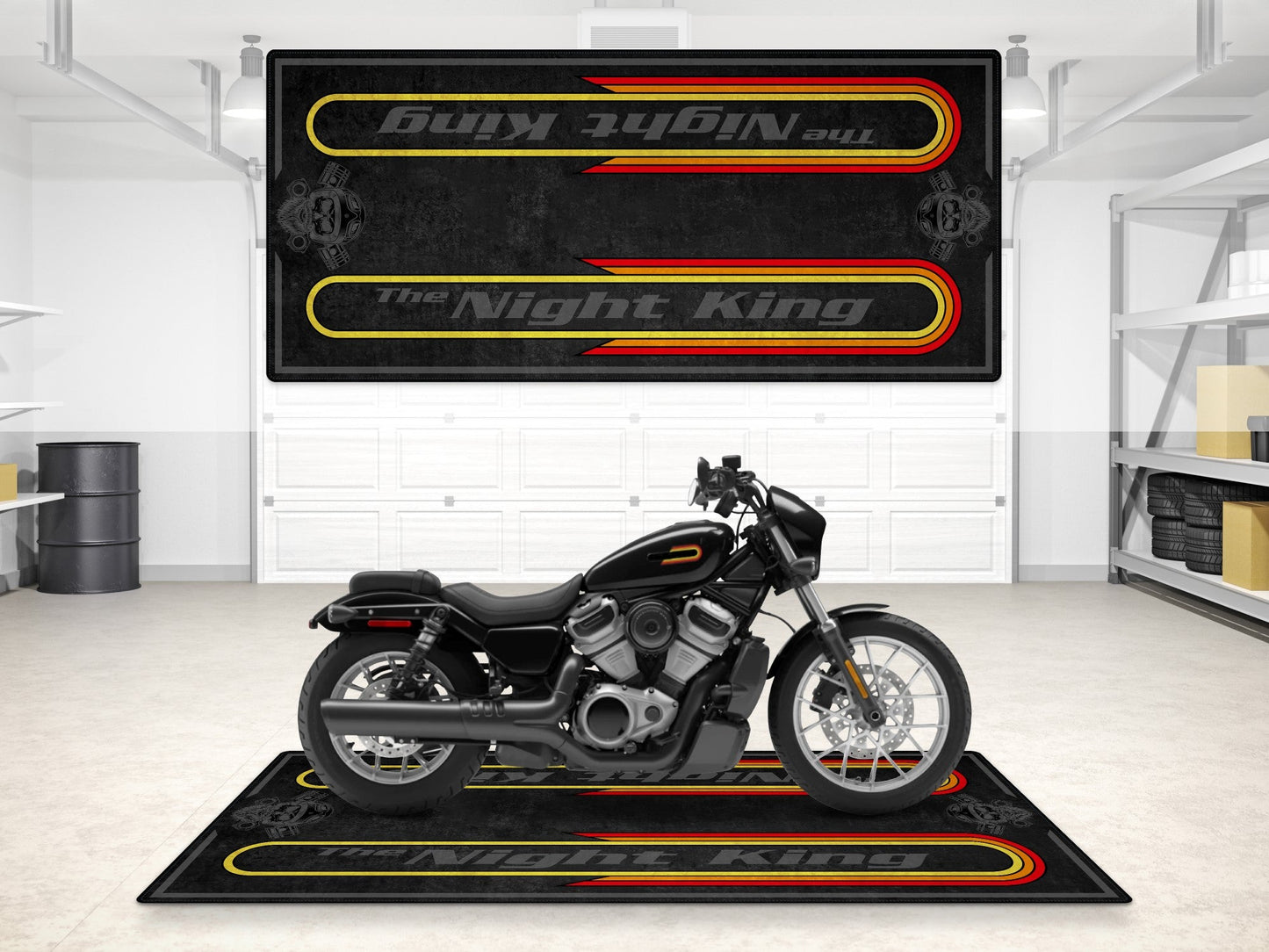 Motorcycle Mat For Cruiser Motorcycle "The Night King" - MM7301 - Howling Moto