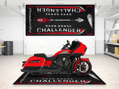 Designed Pit Mat for Indian Challenger Dark Horse Motorcycle - MM7332 - Howling Moto