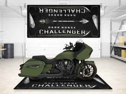 Designed Pit Mat for Indian Challenger Dark Horse Motorcycle - MM7332 - Howling Moto