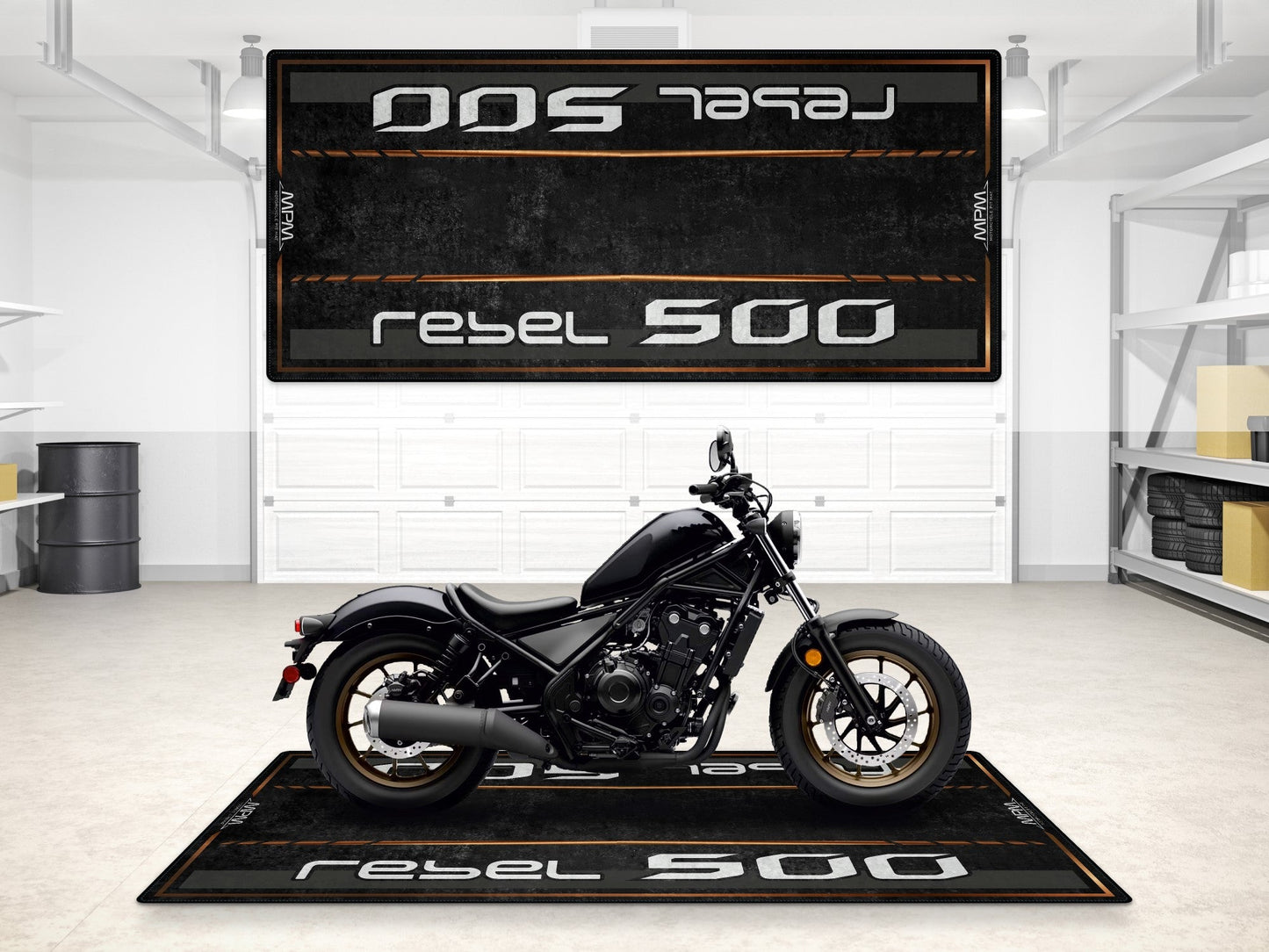 Designed Pit Mat for Honda Rebel 500 Motorcycle - MM7439 - Howling Moto