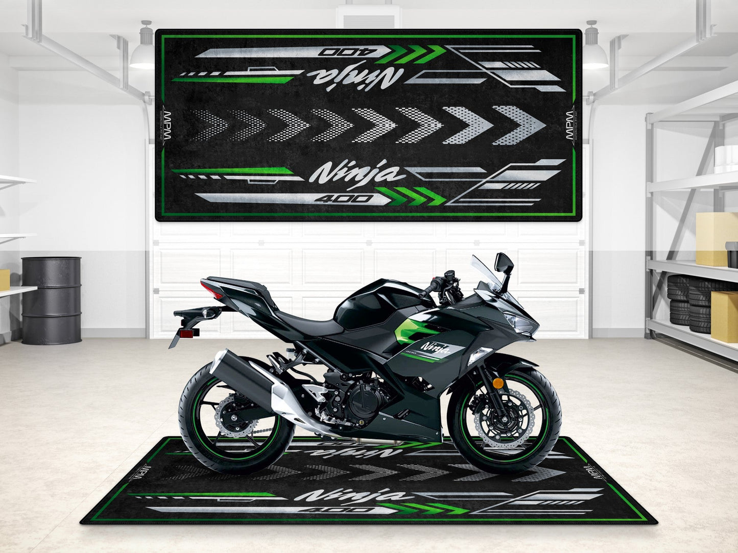 MPM Motorcycle Mat for Kawasaki Ninja 400 - MM7386 - Howling Moto