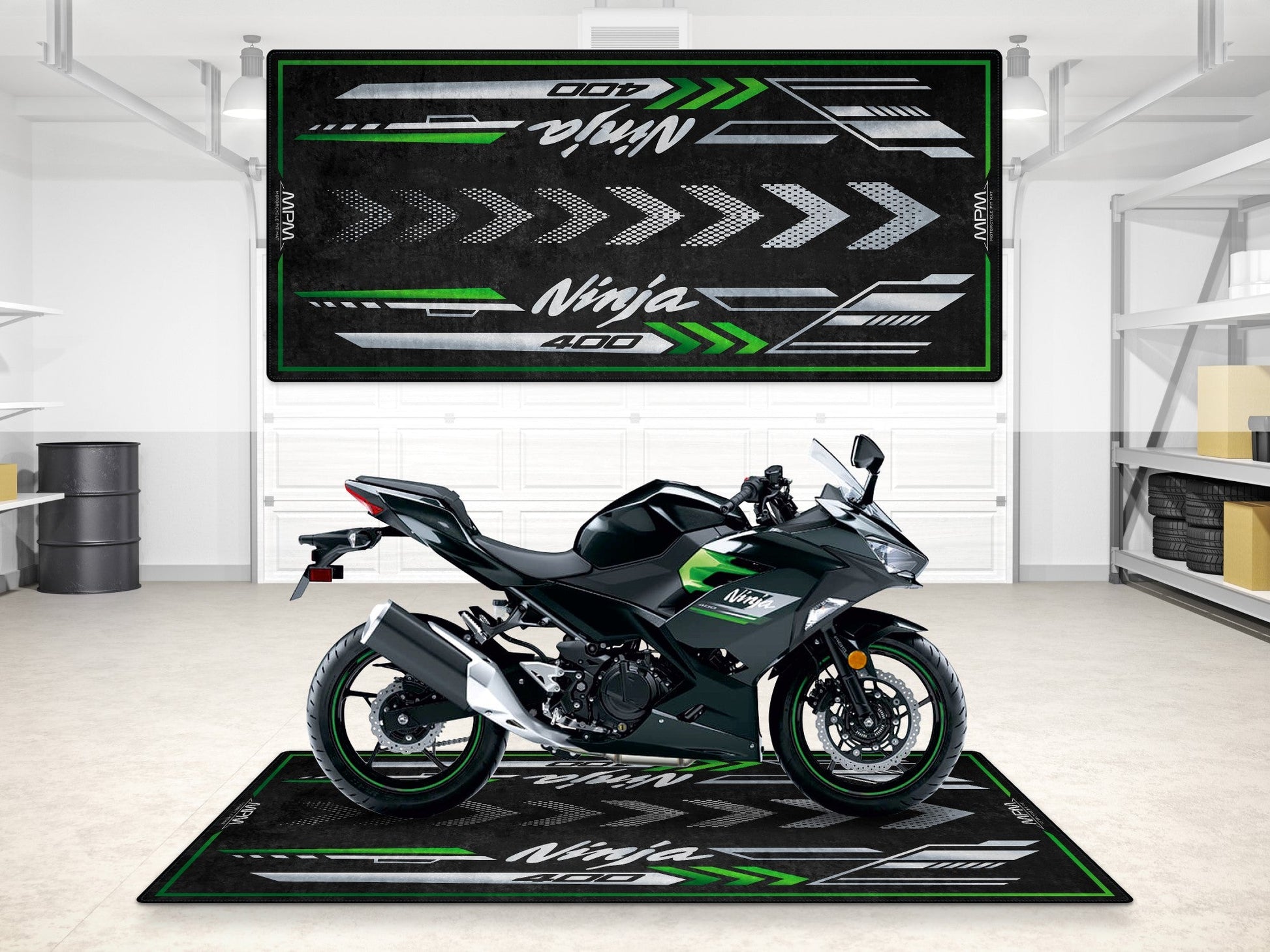 MPM Motorcycle Mat for Kawasaki Ninja 400 - MM7386 - Howling Moto