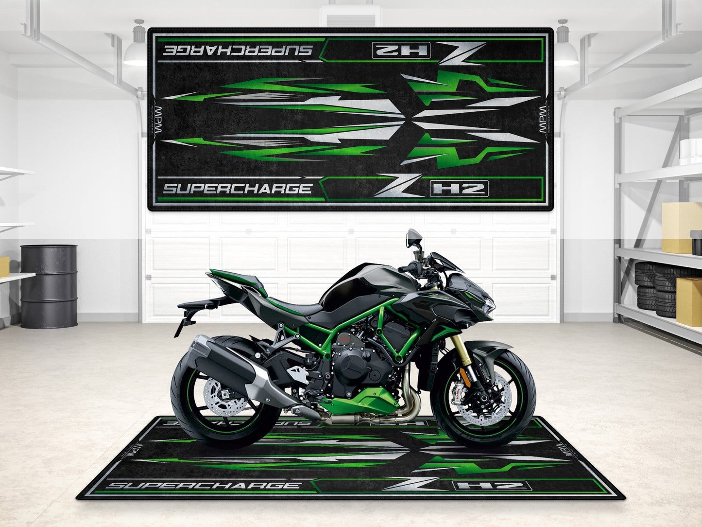 MPM Motorcycle Mat for Kawasaki ZH2 - MM7418 - Howling Moto