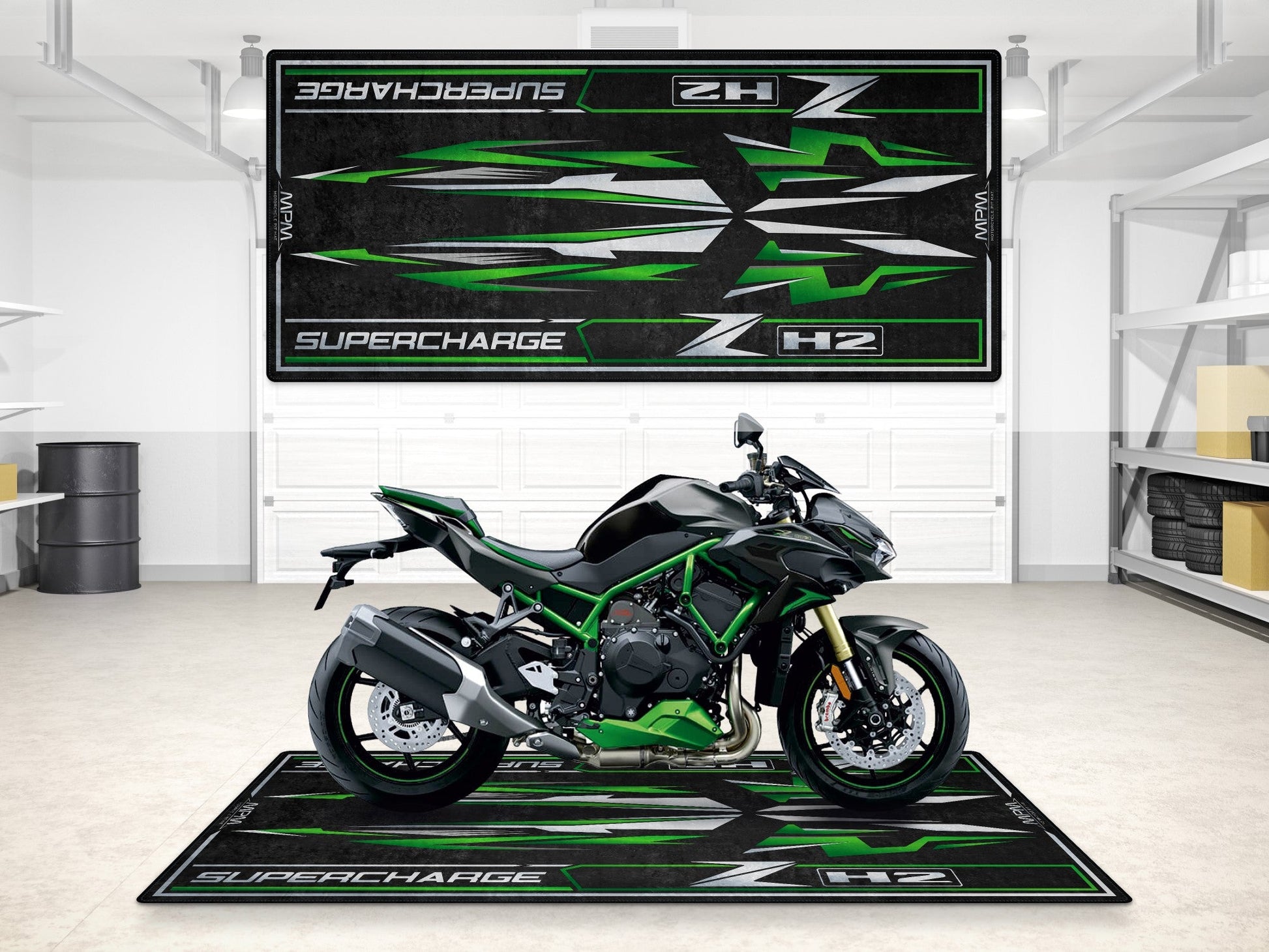 MPM Motorcycle Mat for Kawasaki ZH2 - MM7418 - Howling Moto
