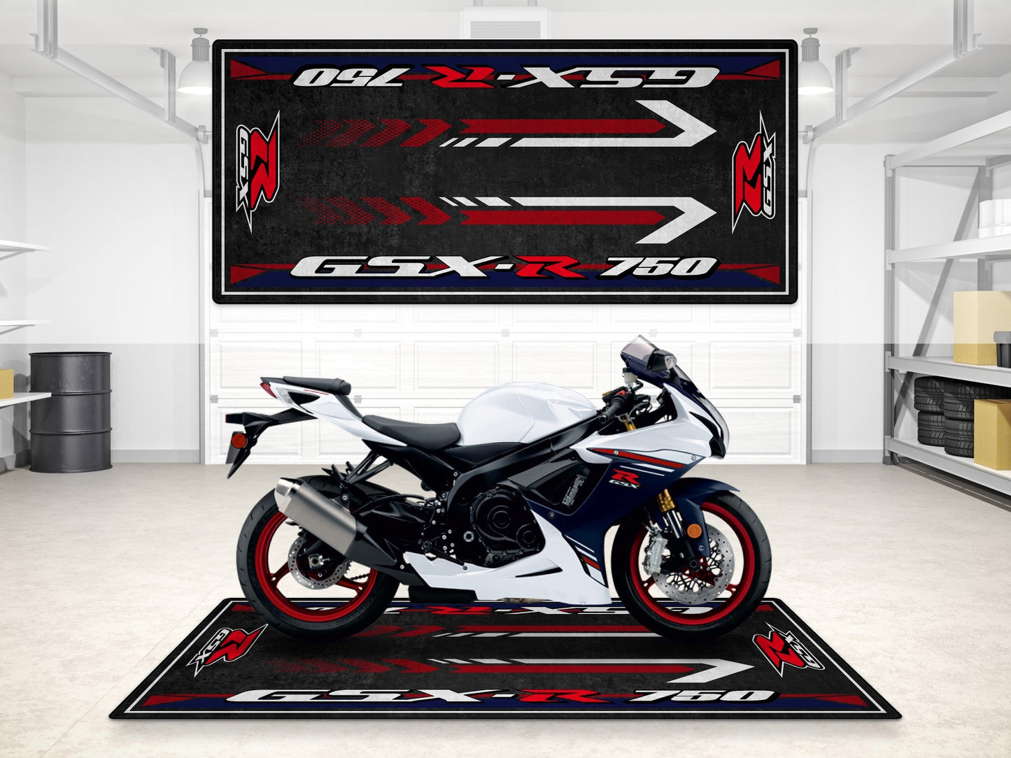 Designed Pit Mat for Suzuki GSX-R750 Motorcycle - MM7356 - Howling Moto